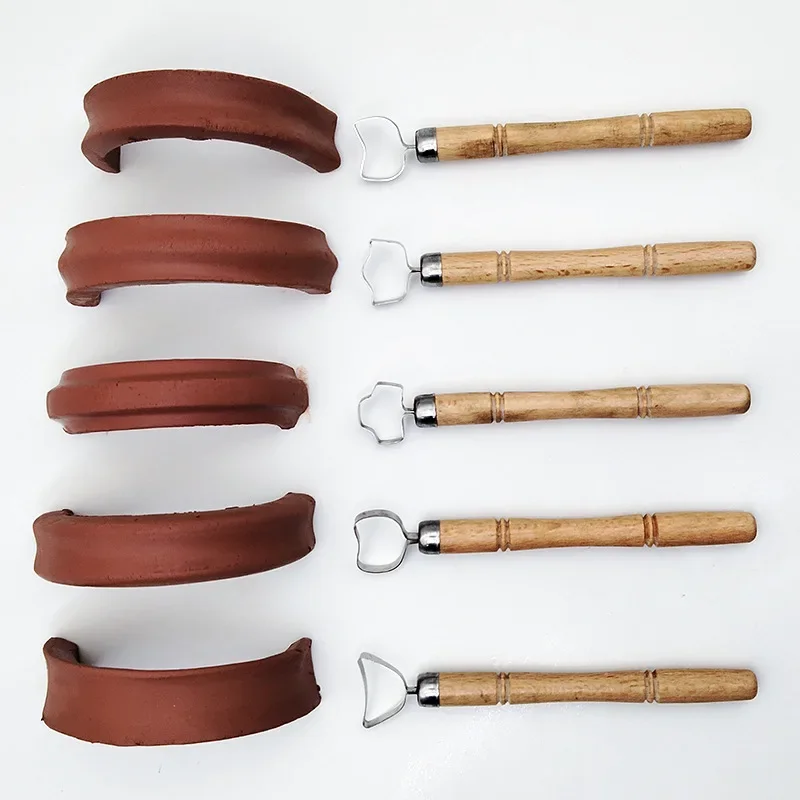 Ceramic Handle Tool Set of 5 Pieces, Water Cup, Teapot Handle Shaping, Scraper, Ceramic Making, Children's Clay Handmade