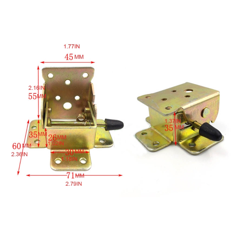 50LB 90 Degrees Locking Folding Hinge Self-locking Hinge Iron Chair Leg Bracket Hinge for Worktables Beds Tables Folding Legs