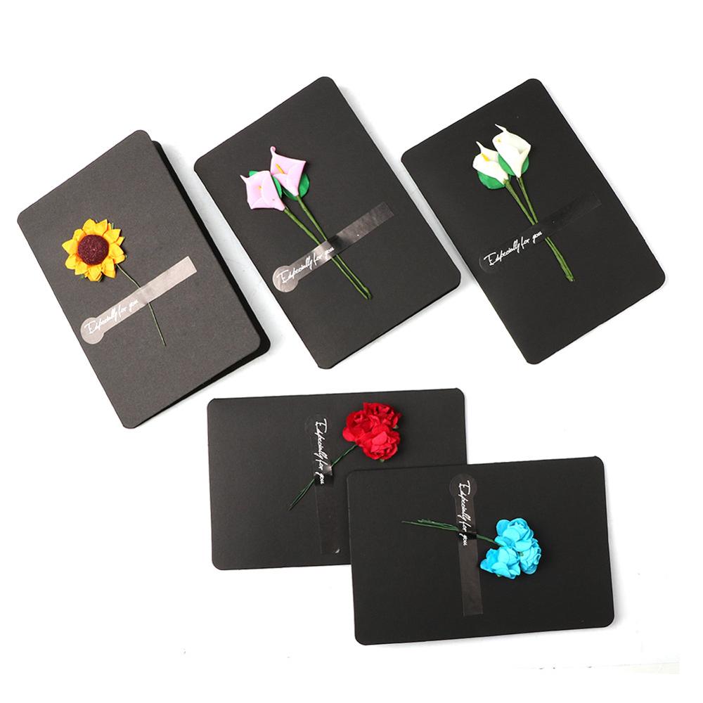 Dry Flower Handmade Cards Handwritten Blessing Greeting Card Birthday Wedding Invitation Cards Thanks Cards Party Supplies