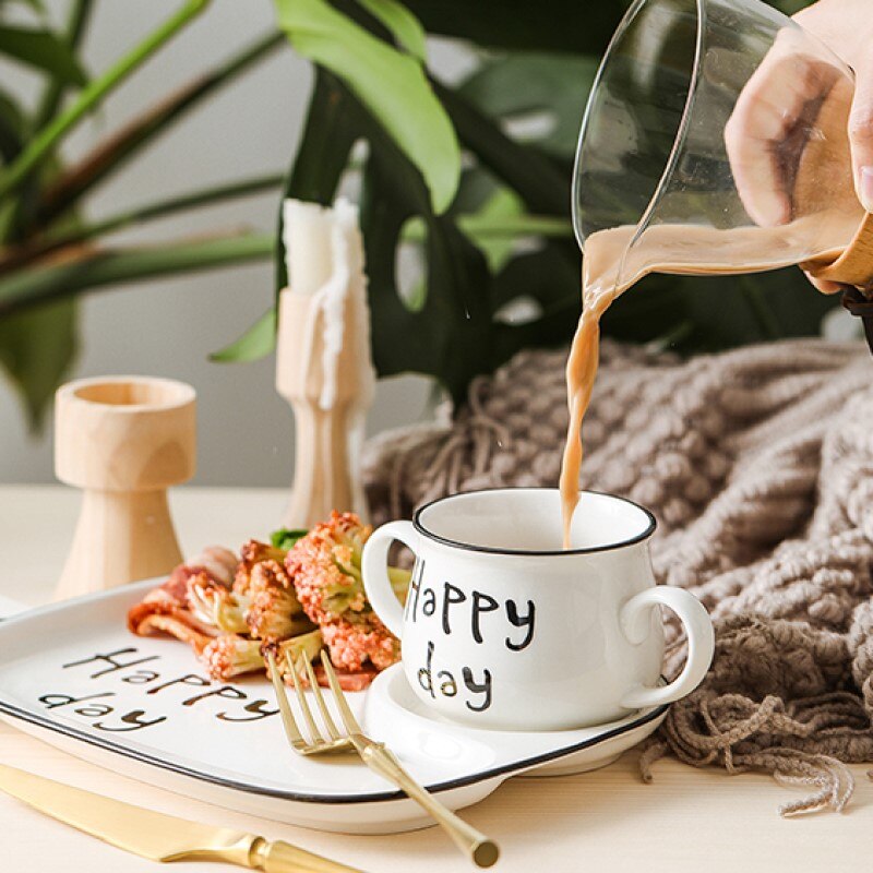 Juego de desayuno de porcelana taza de leche – Grandado
