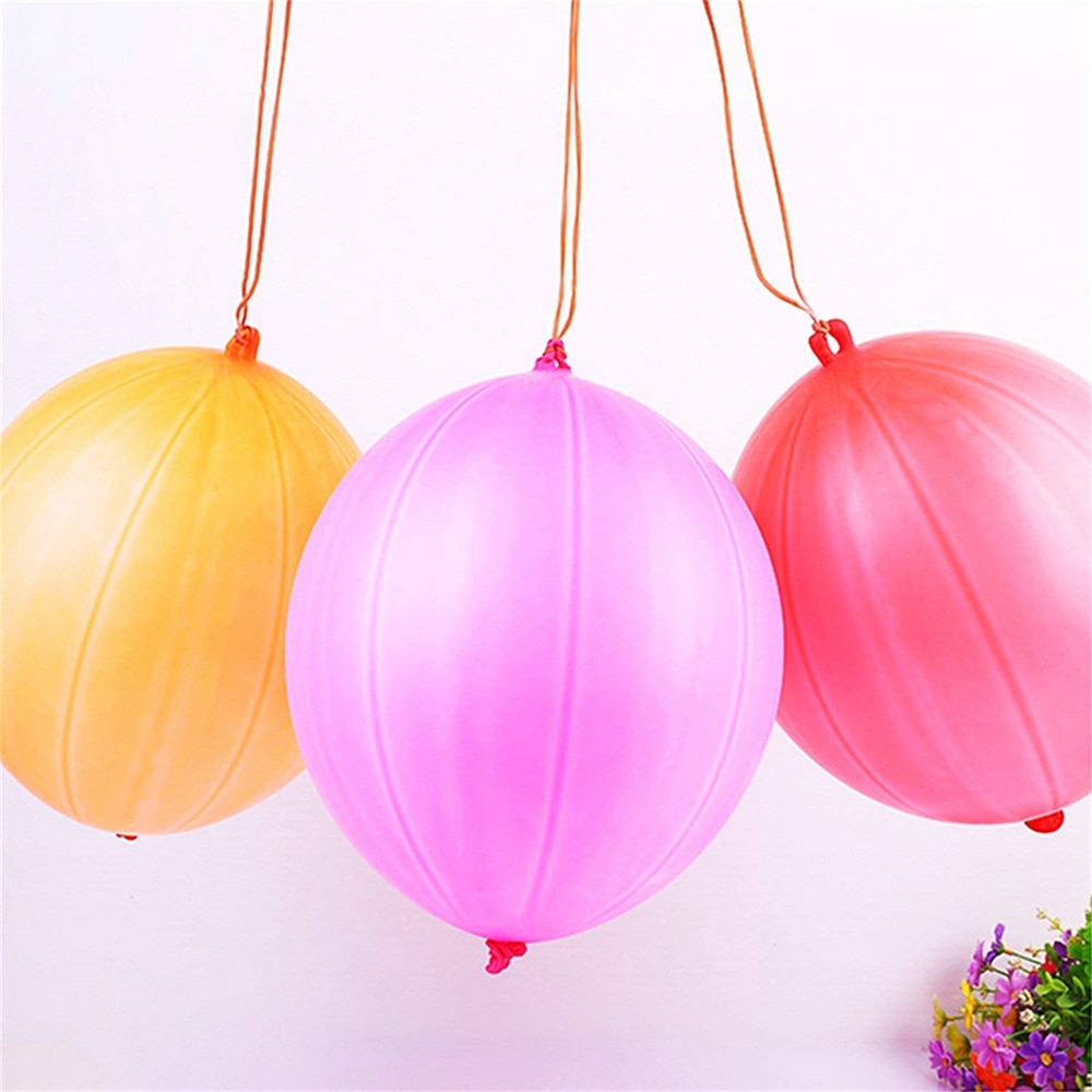 Balloons Physical Exercise Punching Ball Children's Toys Kids With Rubber Band Handle 35 Pcs/Set