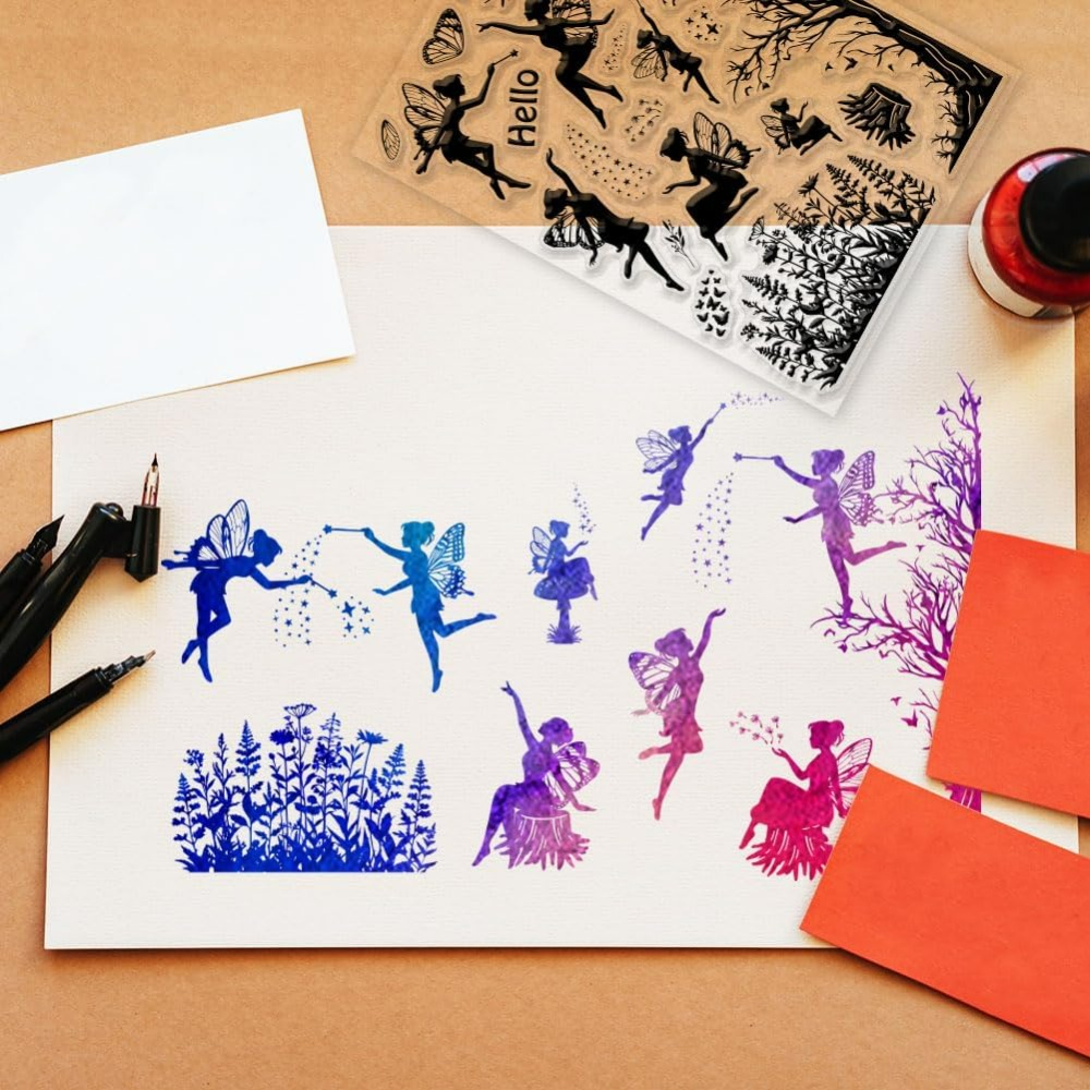 1pc fe-klare stempler til gør-det-selv scrapbooking blomster træ silikone stempelforseglinger gennemsigtige stempler til kortfremstilling fotoalbum