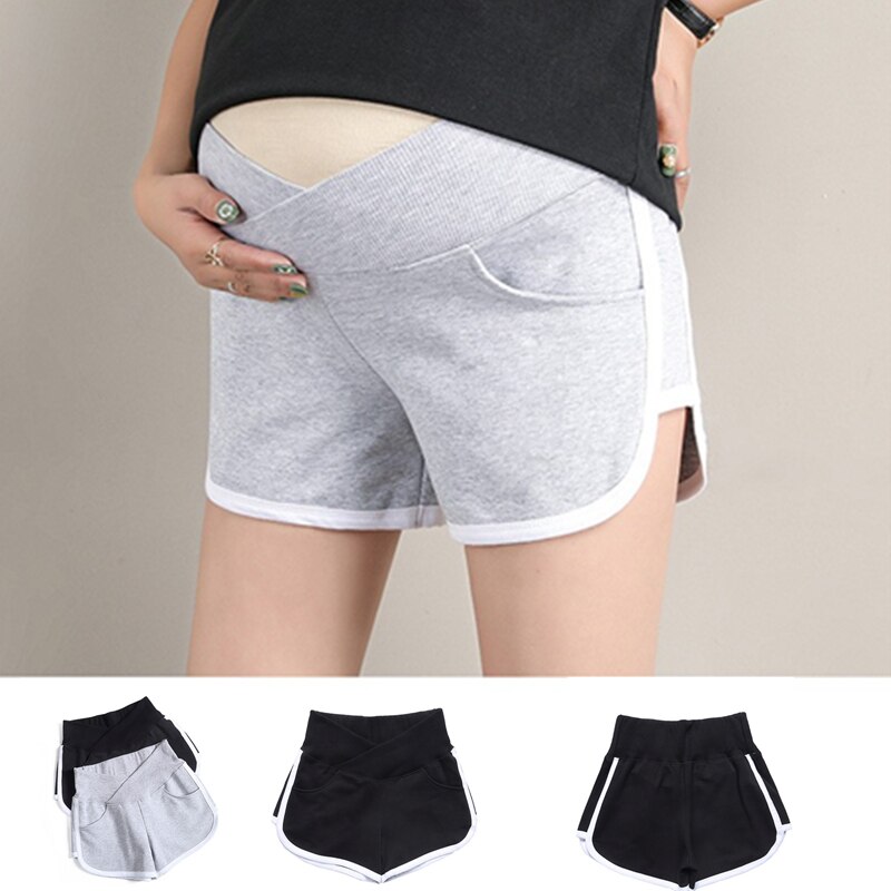 Sommer kvinder gravide korte bukser gravid shorts gravid lavtaljede fritidssport plus size pantalon bukser dametøj