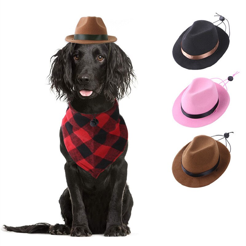 perros accesorios Sombrero de mascota divertido para perro y gato, sombrero de vaquero occidental, accesorio de foto Universal para perro, gorra para Halloween, Navidad, callejera, accesorios para mascotas