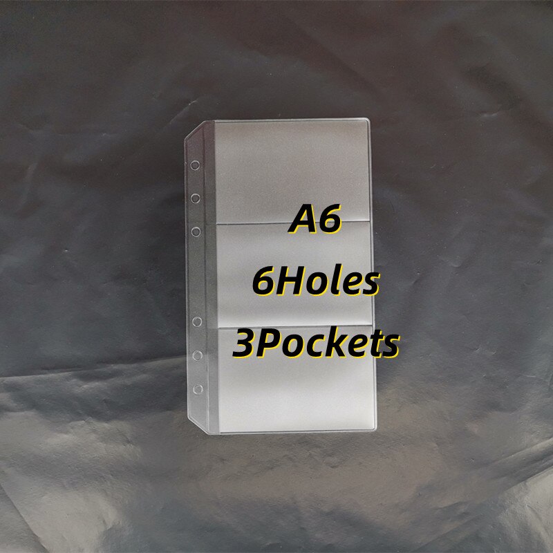 10pcs A4/A5/A6/A7/B5/B6 Transparent Envelope Binder Pocket Refill Organization Stationery School Office Supply File Folder: A6-3 Pockets-6 Holes
