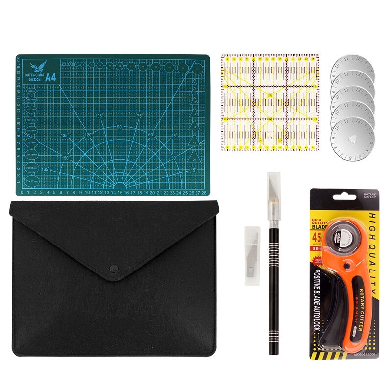 Rotary Cutter Set Blades Patchwork Ruler Cutting Mat Fabric Leather Craft Cloth Quilting DIY Leathercraft Sewing Tools