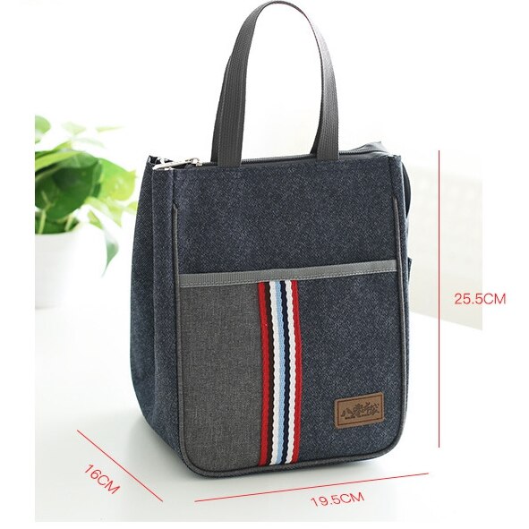 denim lunch bag thermal food insulated bag kids women or men casual cooler thermo picnic bag thermo lunch box: p