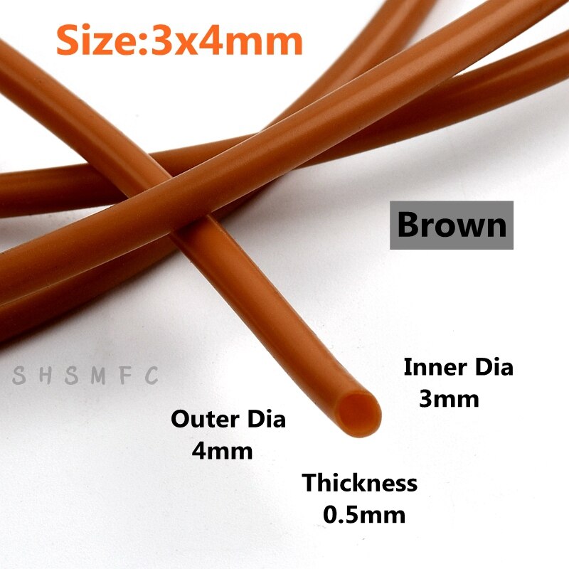 1m 1X3 2X3 3X 4 3,5X5,5mm flexibel Gummi Schlauch Silikon Rohr Trinken Weiche Rohr Wasser gelenke Aquarium Zubehör Kein Geruch Kapillare: Braun 3x4mm