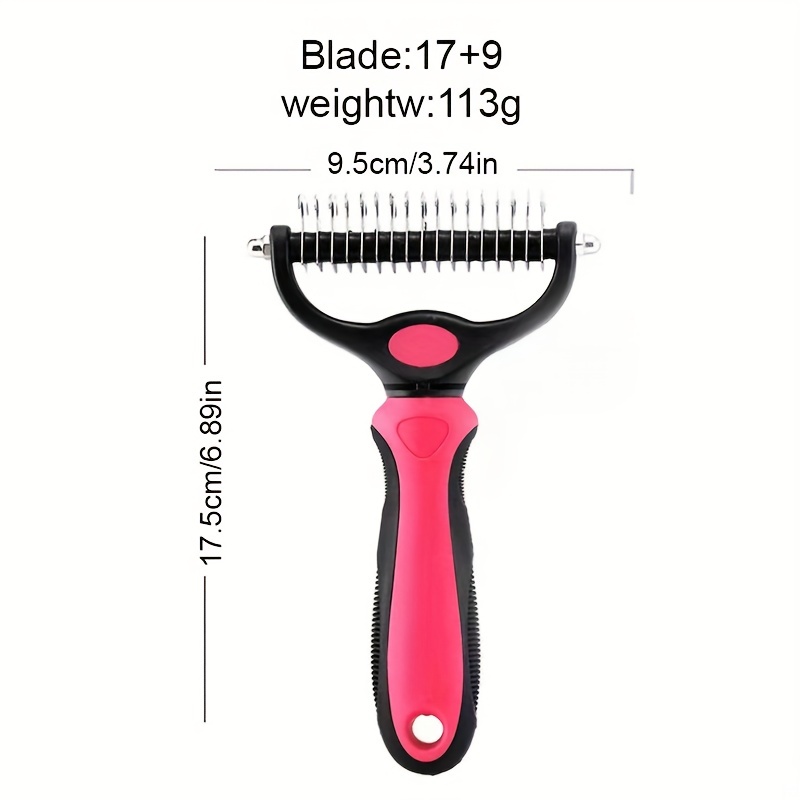 Double Sided Pet Grooming Tool for Shedding and Dematting - Stainless Steel Dog Comb with Effective Results