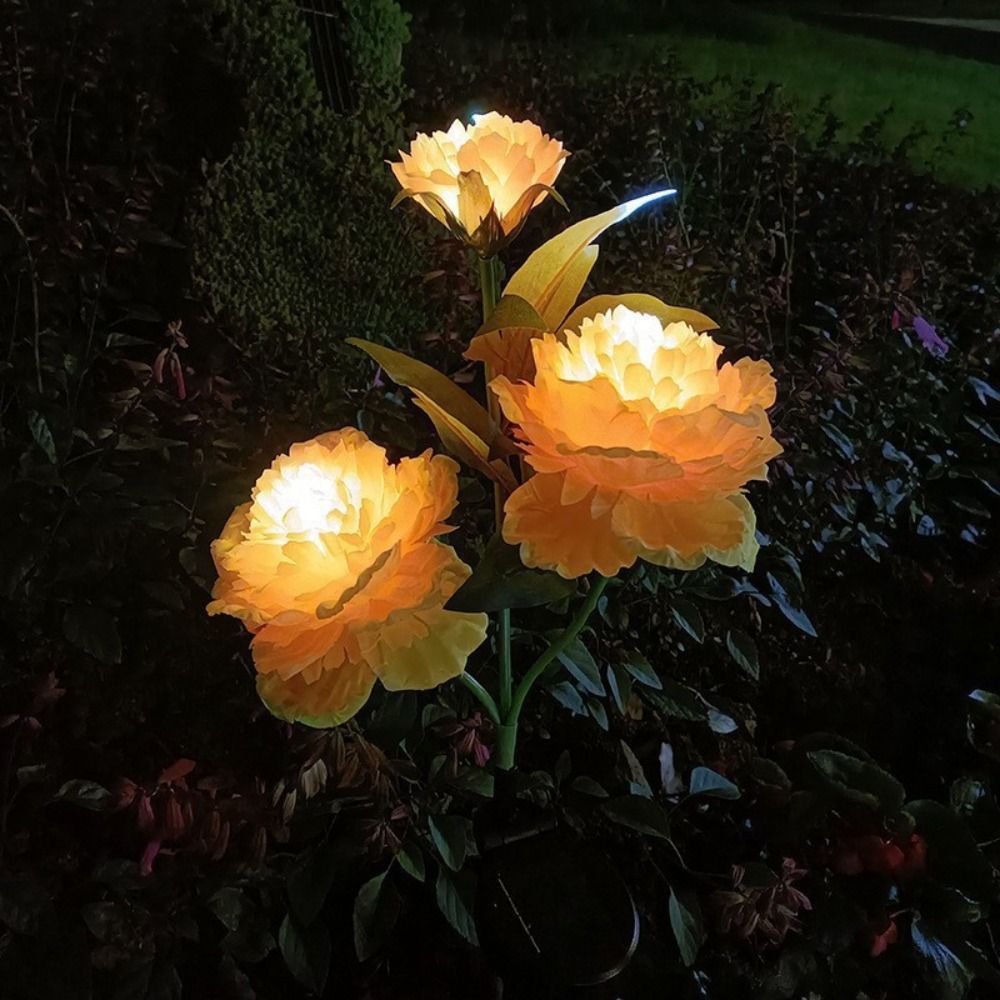Op zonne-energie werkende tuinverlichting op zonne-energie Simulatie Bloem Pioenlamp Zonne-padverlichting Automatisch aan/uit LED-grondstekkerlicht