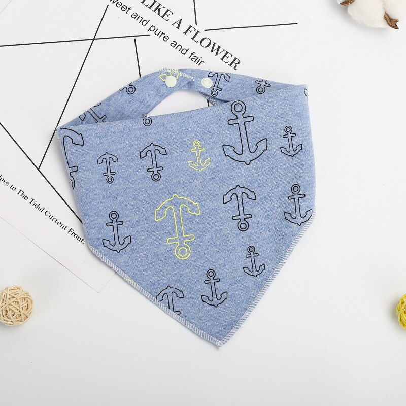 Baby Lätzchen Dreieck Doppel Baumwolle Lätzchen Karikatur drucken Speichel Handtuch Baby Jungen Mädchen Fütterung Schürze Baumwolle Bandana Lätzchen: Himmel Blau