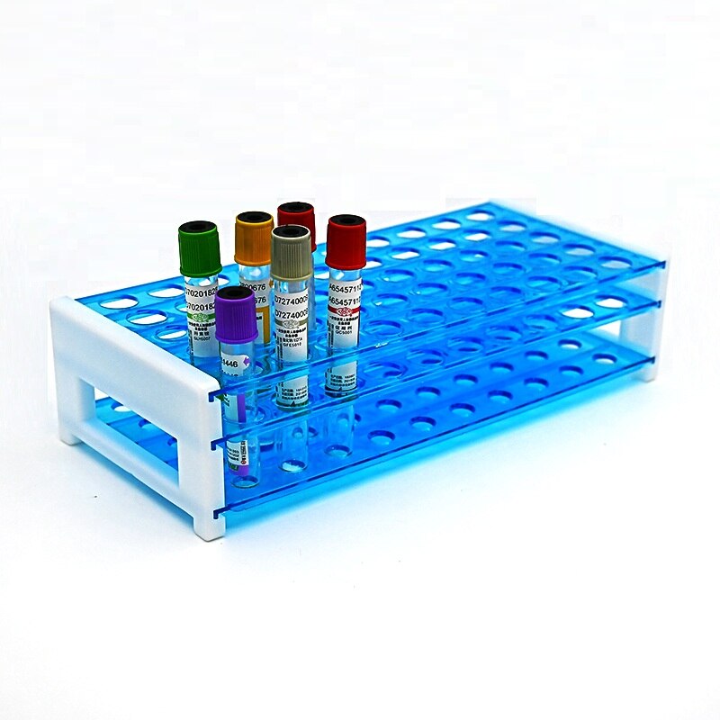 Plastic Laboratorium Reageerbuisrek 16mm * 50 Vents Duurzaam Plastic Dubbeldeks geschikt voor buizen van 13mm-16mm