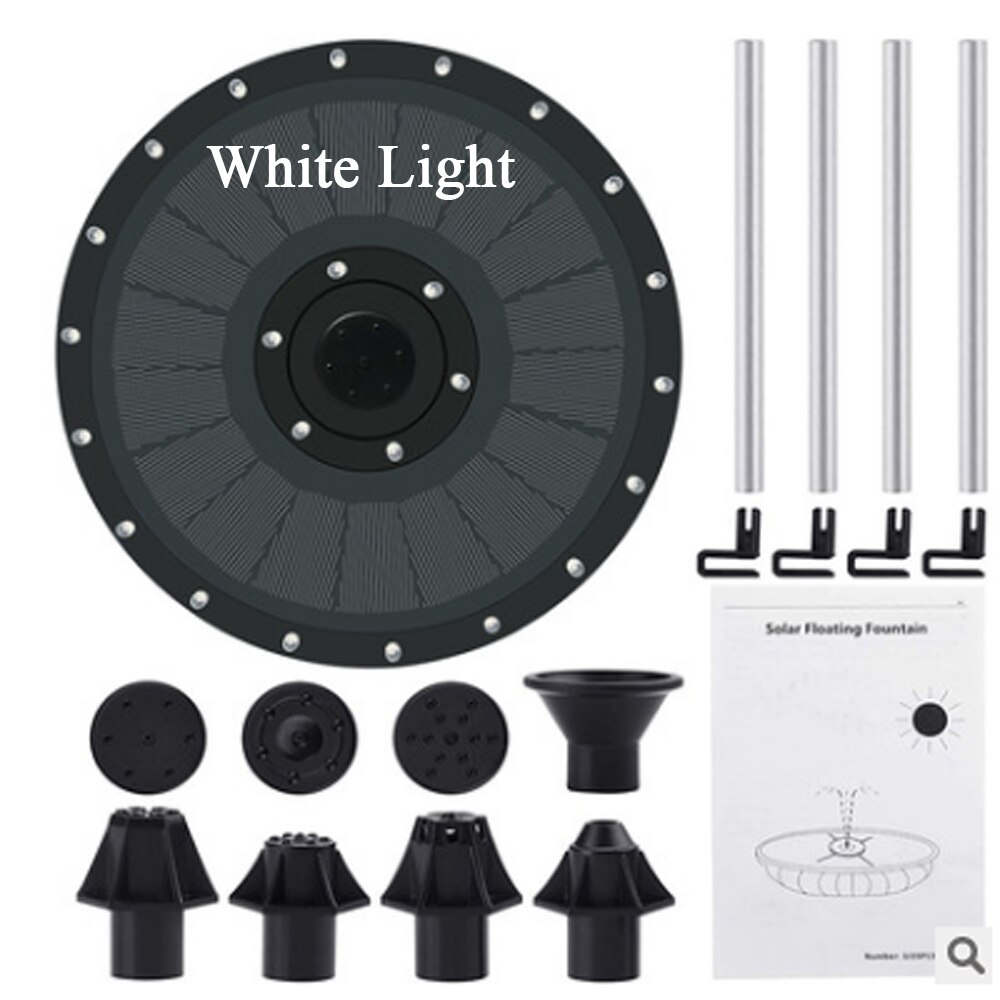 16cm garden decoration outdoor Solar Water Fountain Outdoor Bird Bath fuente de agua fontaine solaire фонтан для пруда solar pan: 658 White Light