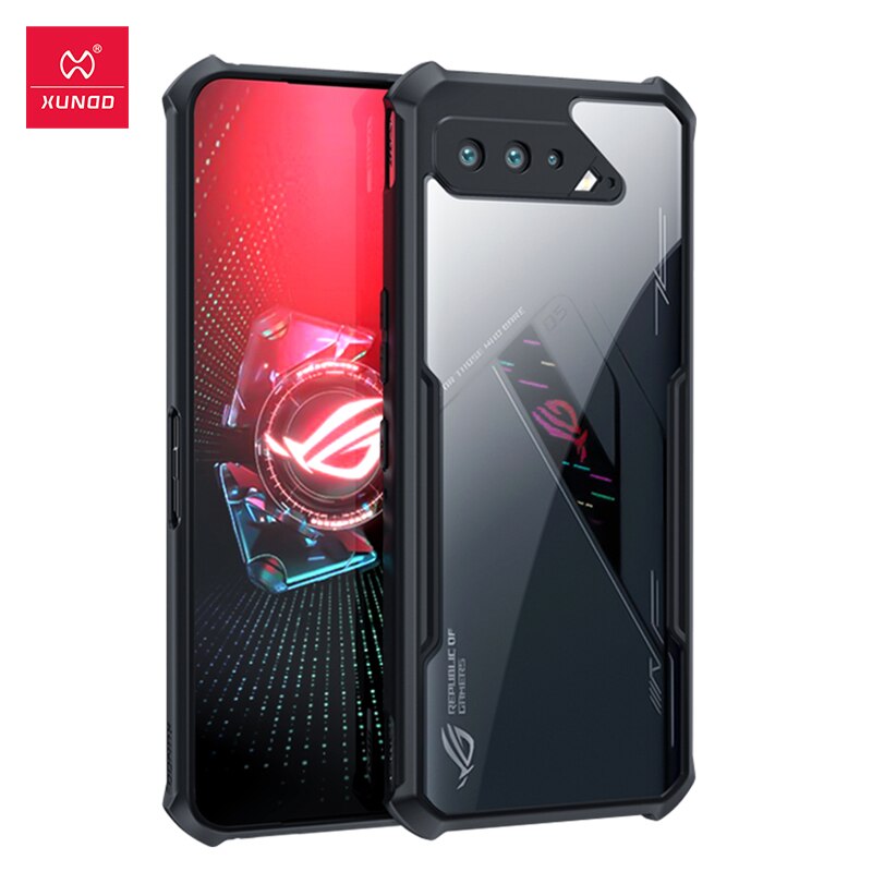 For Asus ROG Phone 5 Case, Xundd Airbag Case, For Asus ROG Phone 5 Ultimate Pro Case, Protective Shockproof Bumper Phone Cover: For ROG Phone 5 Pro / Black Clear / Case and Ring