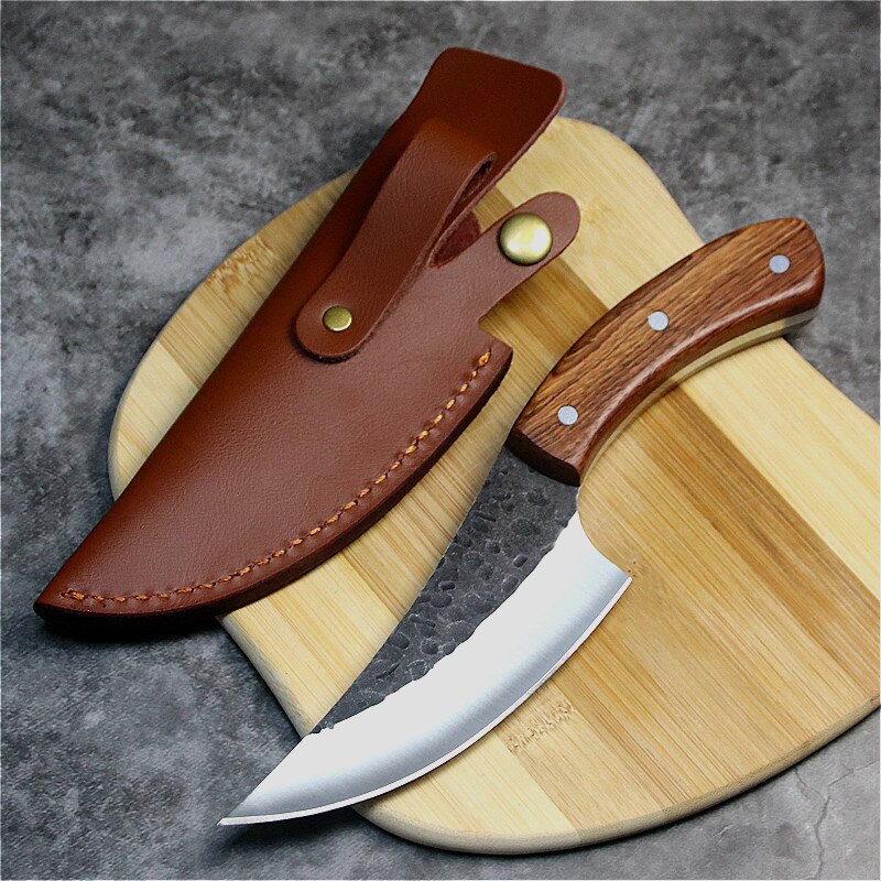 Japanese high carbon steel forged knife, by 30 years of master Tang handmade kitchen knife slicing knife: A-cdA