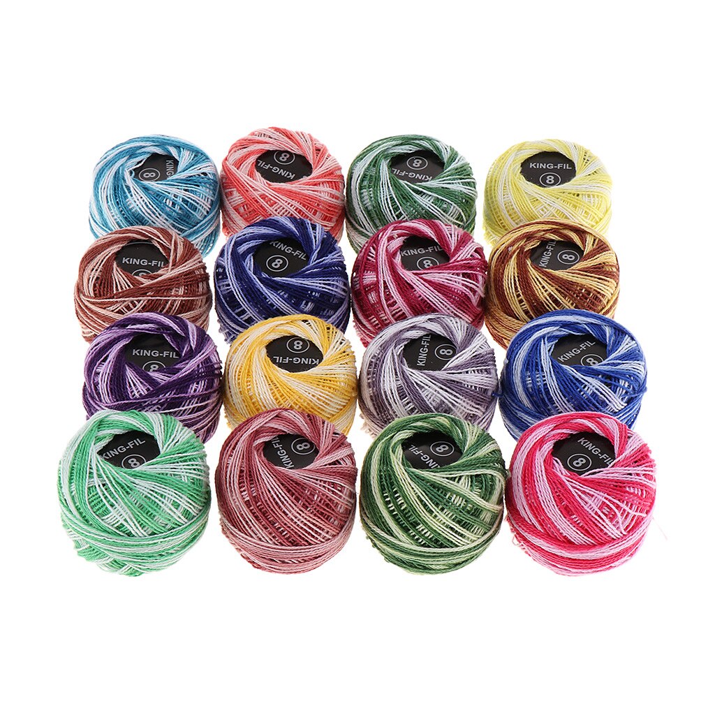 16Pcs Cotton Embroidery Thread All Purpose Cotton Threads Cross Stitch Floss Sewing Thread All Purpose Cotton Threads