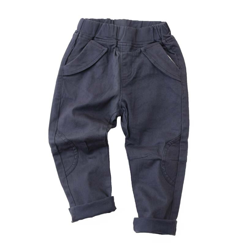 Kids Spring autumn clothes Girls trousers children pants for baby boys pants solid navy blue green khaqi Woven: blue / 4T