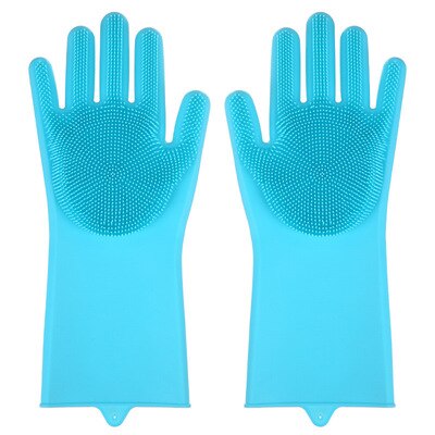 65 g/pz guanti multifunzionali guanti in Silicone guanti per lavastoviglie guanti per lavaggio auto antiscivolo alta elasticità: Blue 1 pair
