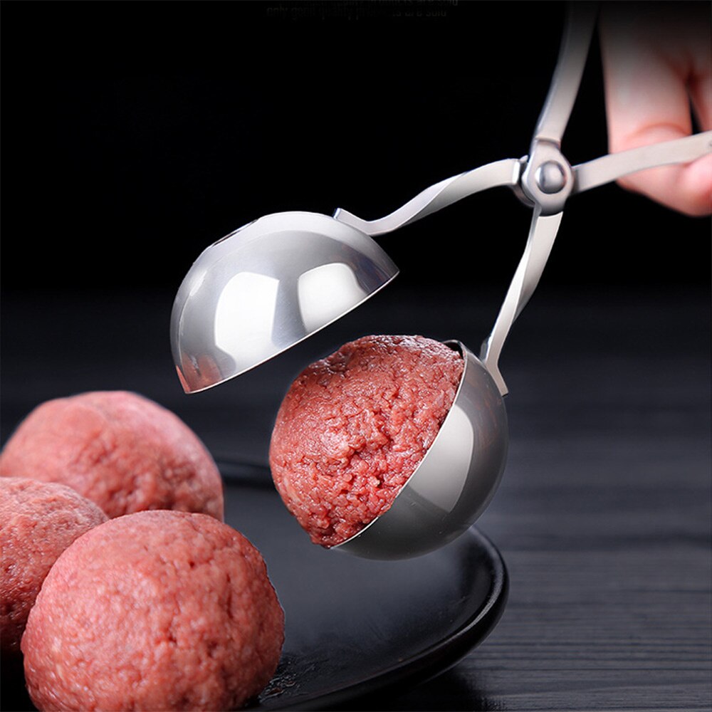 Utensilio de cocina para hacer albóndigas de acero inoxidable herramientas para carne y aves de corral molde para albóndigas herramienta de 2 tamaños