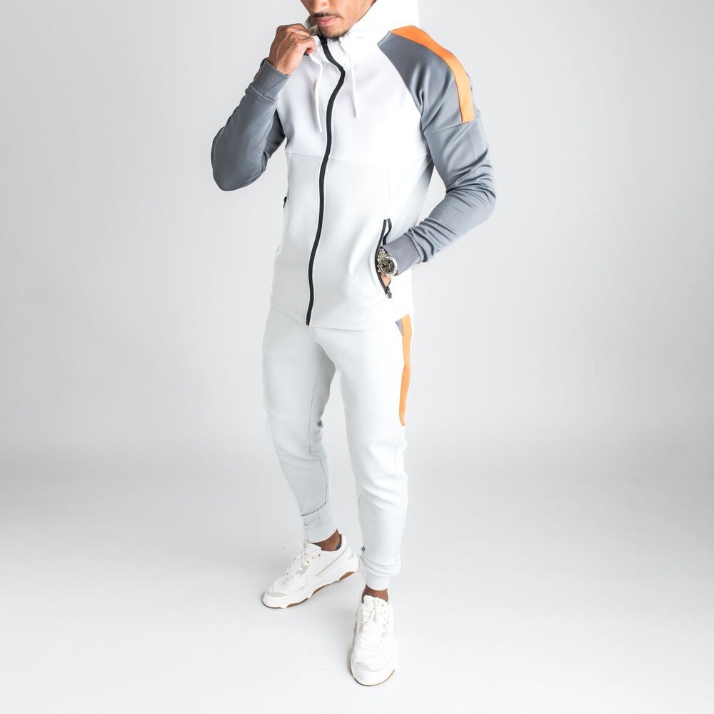 Chándal de 2 piezas para hombre, ropa deportiva para correr, chándal de manga larga para otoño,
