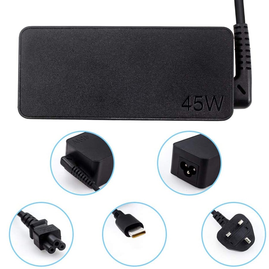 USB-C AC Charger for Lenovo ThinkPad T480 T480S X280 T590 L390 Lenovo Chromebook C330 S330 100e 300e Laptop Power Adapter Cord