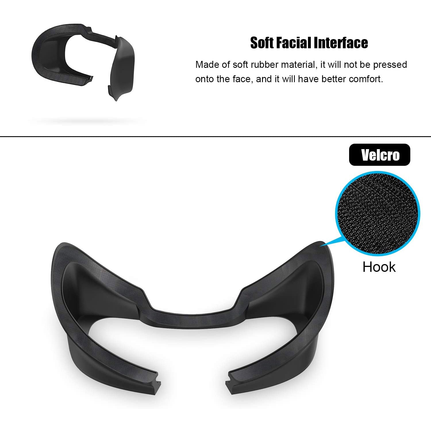 VR Facial Interface Soft Bracket &amp; PU Leather Foam Face Cover Pad Replacement Comfort Set for Oculus Rift S