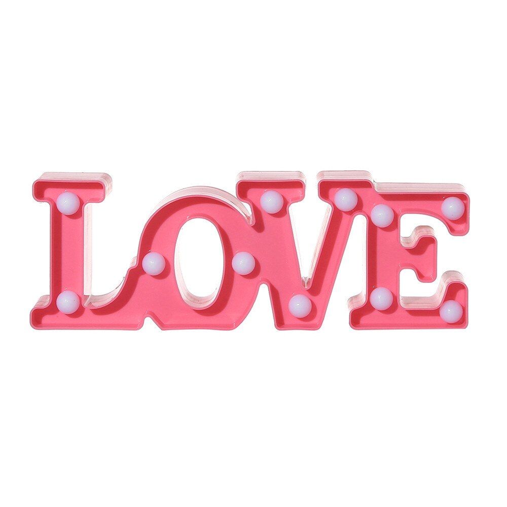 LED LOVE Light Romantic Wedding Standing Letter Lamp Lights Light Up White Plastic Valentine Love Girlfriend L4: Night Lights A