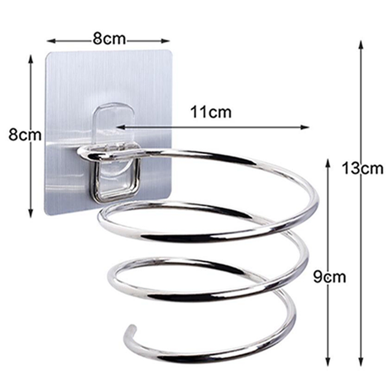 Estante en espiral montado en la pared, organizador, alisador de pelo, soporte para secador, estante de almacenamiento para organizador de baño, estante de caja de almacenamiento