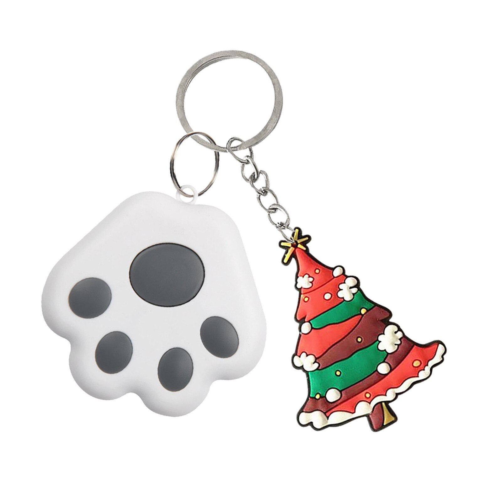 Schlüsselanhänger-tracker mit weihnachtsmann-motiv, intelligentes anti-verlust-gerät, bluetooth-locator, schlüsselfinder für kinder, haustiere, taschen, geldbörsen und mehr: Grau 