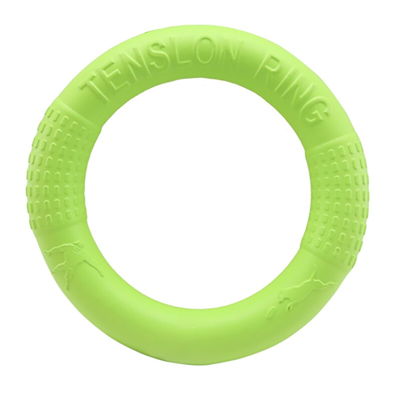 Juguetes de goma para perros pequeños y grandes, juguete antiestrés, discos voladores para cachorros, mascota grande, anillo de formación, equipo de goma: Green