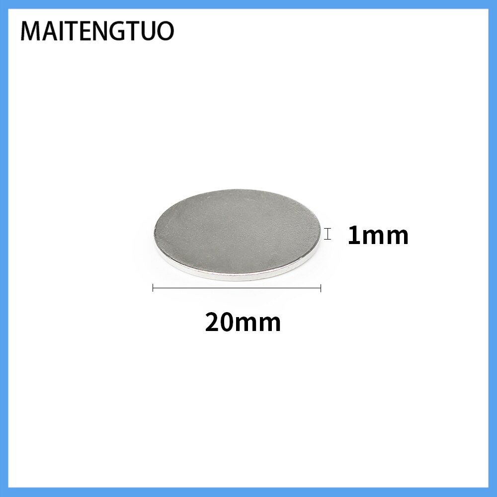 5/10/20/50/100/200 stk 20 x 1 mm stærke kraftige magneter 20 x 1mm runde søgemagnet 20mm x 1mm permanent neodym magnetskive 20*1