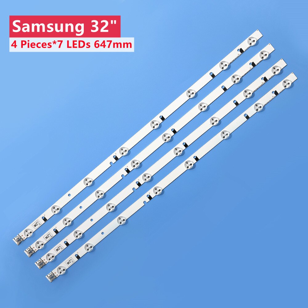 Kit) 4 PCS 7LED 65CM LED backlight strip for samsung UE32H5570S 32H5000 UN32J5003AF D4GE-320DC1-R1 R2 Bn96-30443A 3044A