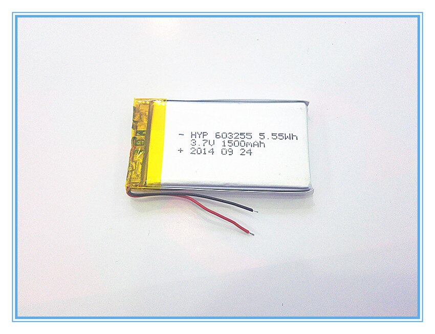 3.7 V, 1500 mAH, [603255] PLIB; polymeer lithium-ion/Li-Ion batterij voor dvr, GPS, mp3, mp4, mobiele telefoon, luidspreker