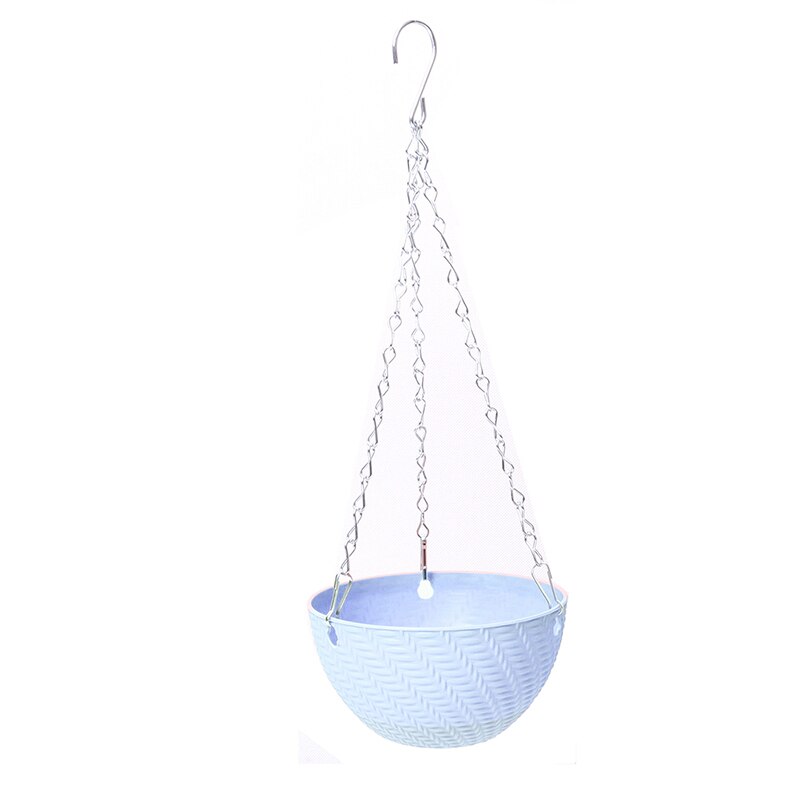 Łańcuch balkonowy wiszące donice kosz na kwiaty imitacja rattanu tkactwo narzędzia ogrodowe: Niebieski