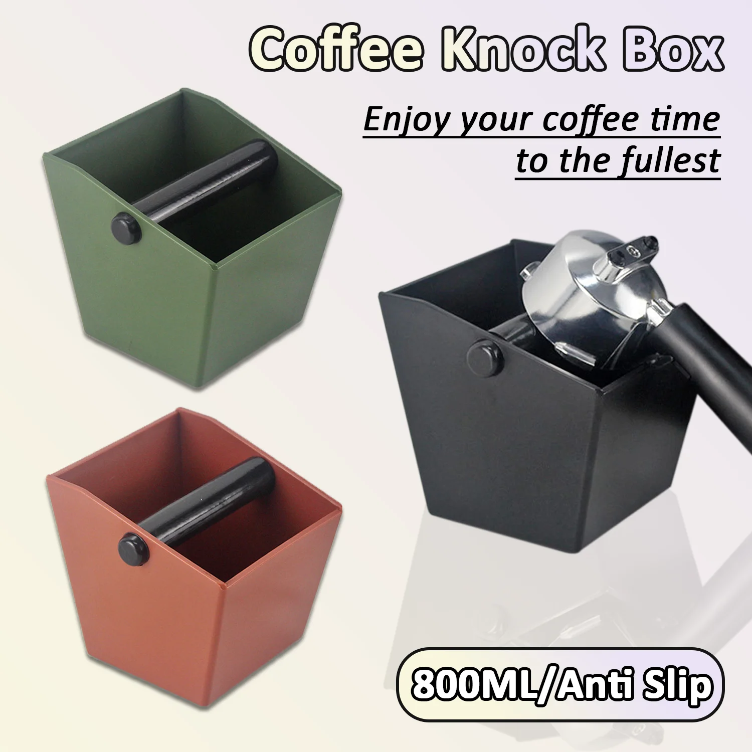 Caixa de batida de café, balde de lixo 800ml, antiderrapante, recipiente de grãos de café expresso, lixeira de café, acessórios de café