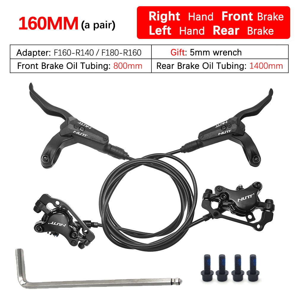 NUTT freno hidráulico A2 MTB bicicleta discos de aceite palanca 2 pistones 160MM 180MM Rotor pinza delantera trasera izquierda derecha para piezas de bicicleta