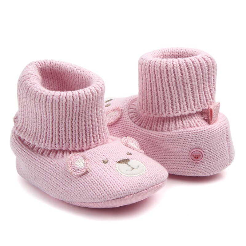 Baby Jongens Meisjes Winter Laarzen Leuke Cartoon Beer Kids Gebreide Super Warme Zachte Schoenen Booties