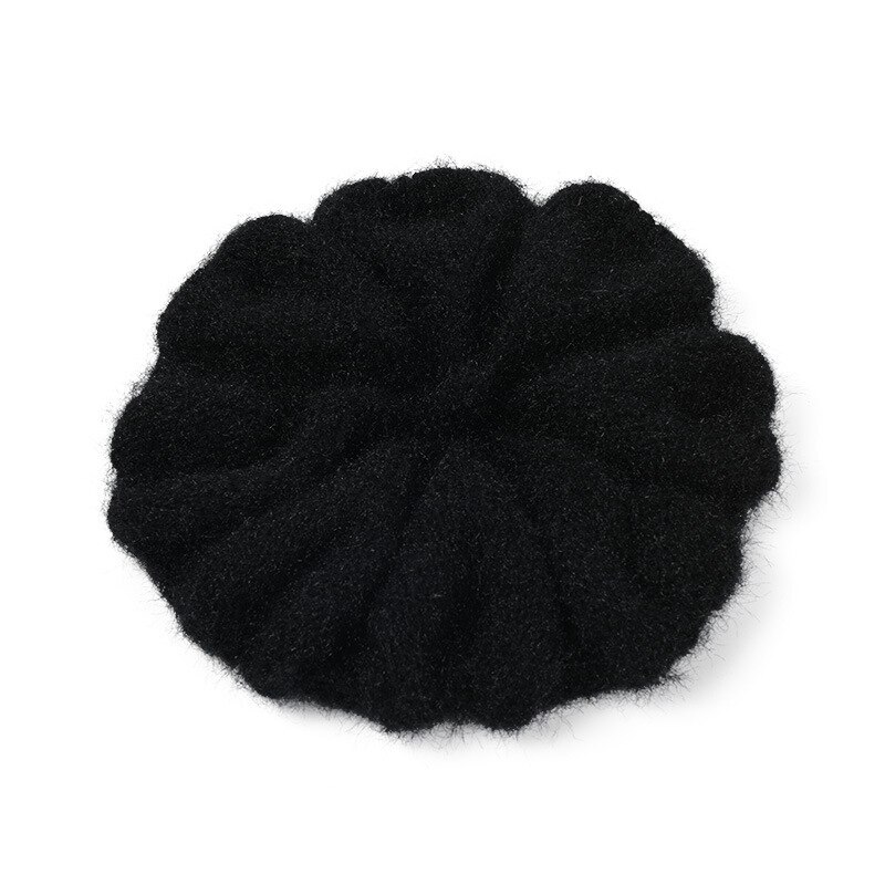Autumn and Winter Women's Hat Knitted Warm Beret Love Pattern Painter Barette Hat Winter Hat: black