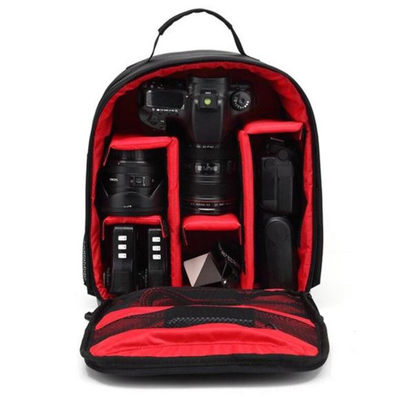 Mochila para cámara Digital, bolsa impermeable para cámara de fotos DSLR, funda para cámara Nikon/Canon/DSLR: Red only bag
