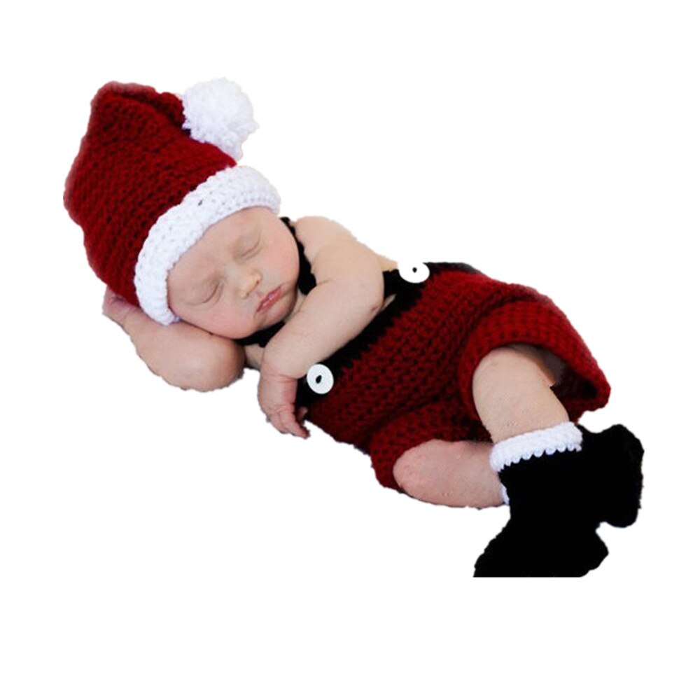 Neonatal juletøj baby fest manuel fotografering tøj mini baby til juletøj billeder: Drenge 3 stk