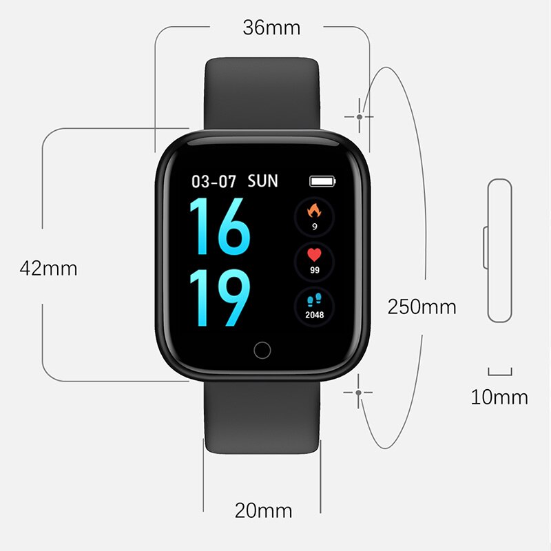 T80 Smart watch band IP68 waterproof smartwatch Dynamic heart rate blood pressure monitor for iPhone Android Sport Health watch