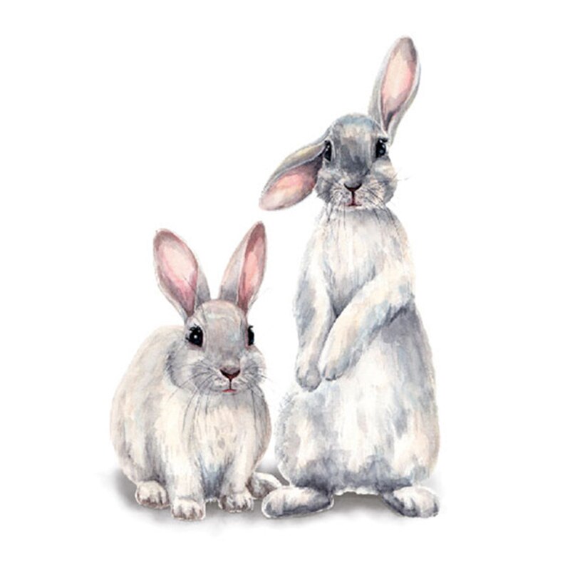 To søde kaniner væg klistermærke børns børneværelse boligindretning aftageligt tapet stue soveværelse vægmaleri bunny klistermærker: Default Title