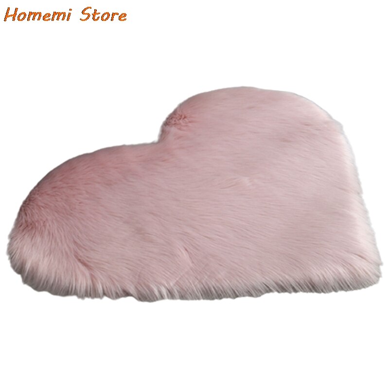 Pluche Tapijt Voor Woonkamer Hartvormige Pluche Tapijt Slaapkamer Tapijten Sofa Kussen Bed Home Decor Tapijten Zachte Mat: 50 x 65cm / Pink