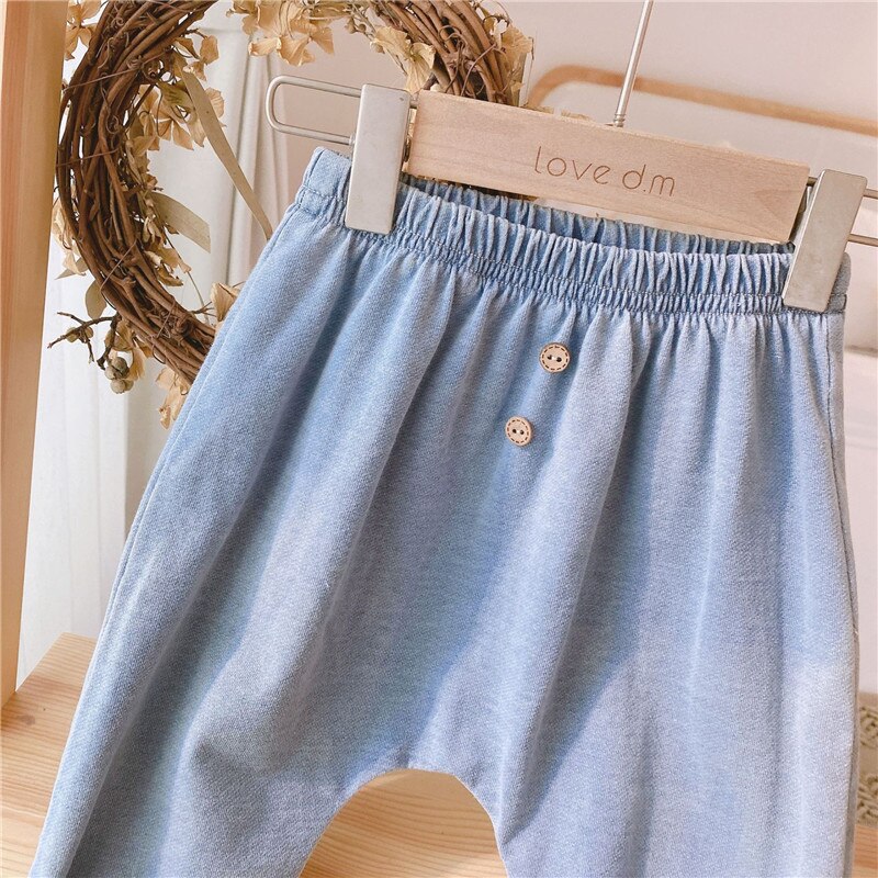 0-4 Y Infant Soft Jeans Spring Autumn Toddler Kids Oversize solid Trousers Baby Boys Girls Loose Casual Denim Pants