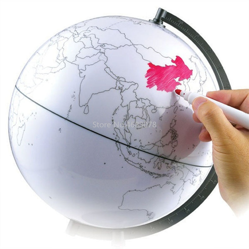 Handgeschilderde globe handgeschilderde world map kan worden geschilderd uitwisbare creatieve DIY editie leermiddelen kantoorinrichting