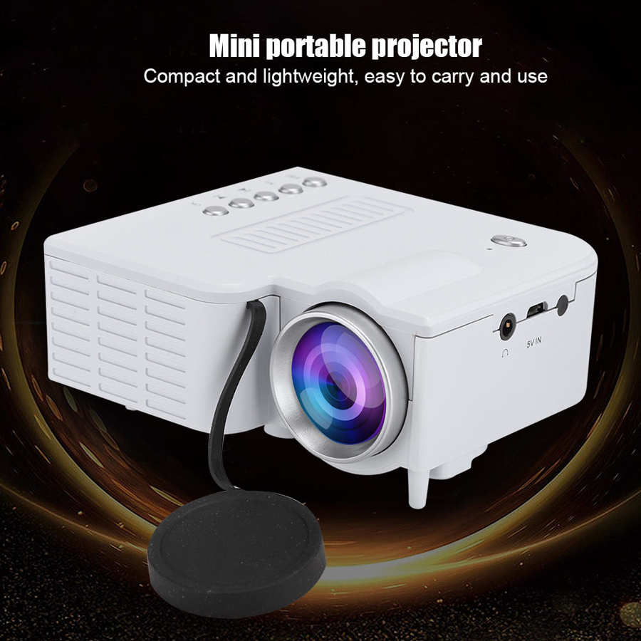 Led Mini Kantoor Projector 320*180 Fysieke Resolutie Draagbare Projector Ondersteuning 1080P Video Usb Tf-Kaart Vergadering projector