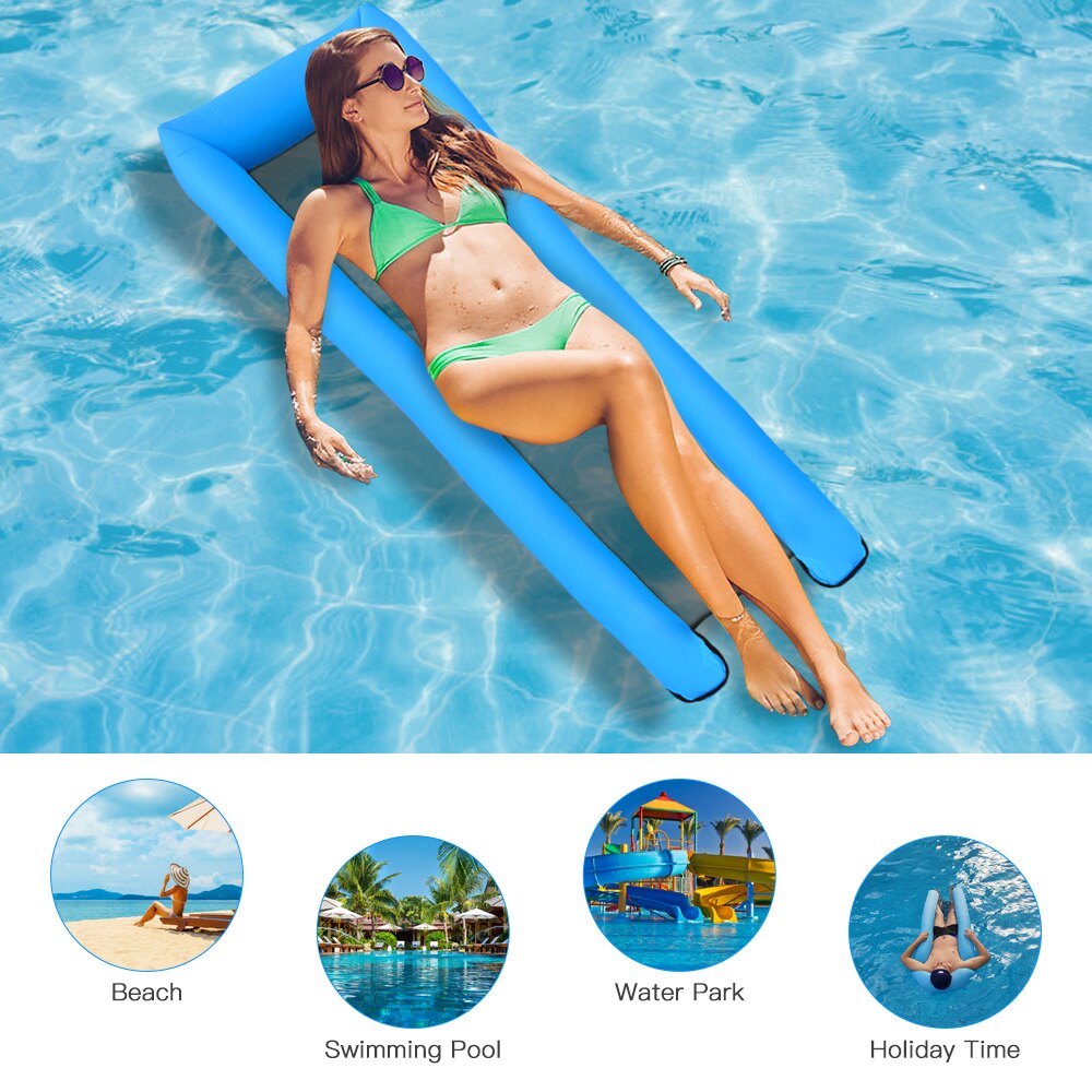 Opblaasbare drijvende ligstoel, draagbaar zwembadbed, opblaasbare ligstoel voor in het zwembad