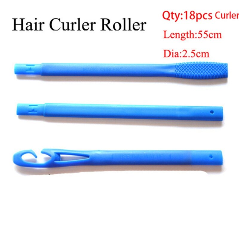 18/20pcs 20/45/55/65cm Plastic Hair Roller with Sticker Hook Long Magic Hair Curler Magic Hair Roller Spiral Curls Easy Usage: 18pcs 55cm