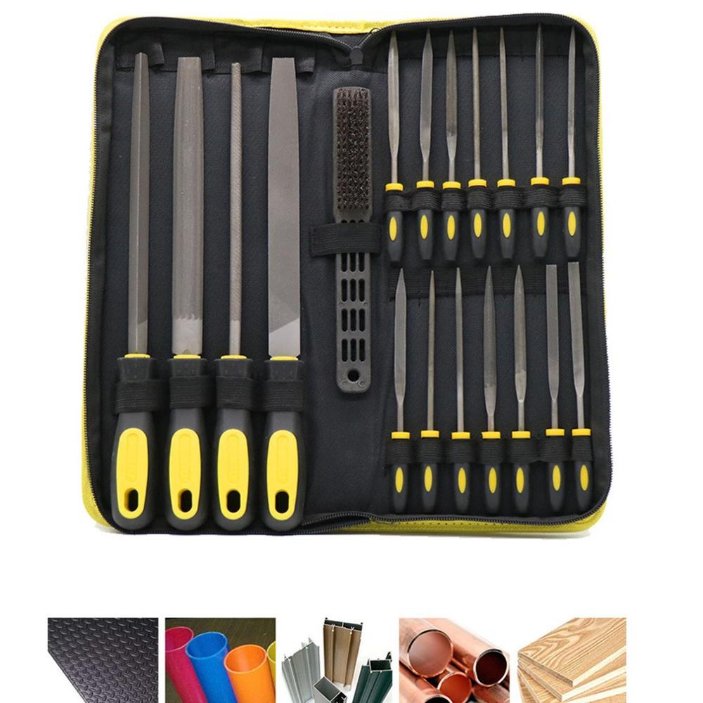 20pcs/set Rasp Needle Files Set with Carry Case for Metal Glass Stone Jewelry Woodworking Tools Forged Alloy Steel Files Set