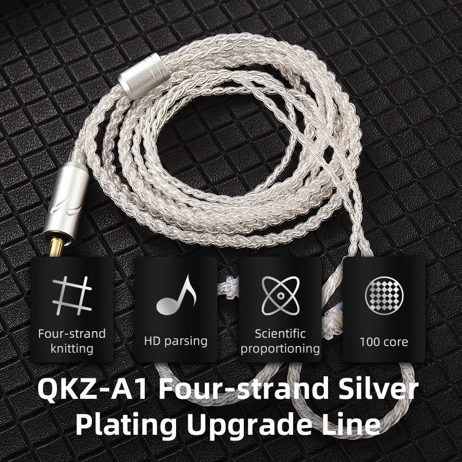 Qkz A1 Zxn Zxt ZX2 ZAX2 VK4 AK6-PRO Hoofdtelefoon Verzilverd Upgrade Kabel 2 Pin 0.75Mm Hoge Zuiverheid Zuurstof koper Oortelefoon Draad